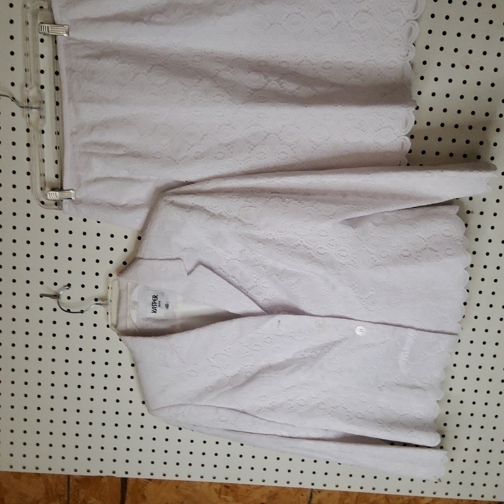 VINTAGE Kasper petite suit white lace size 10P
